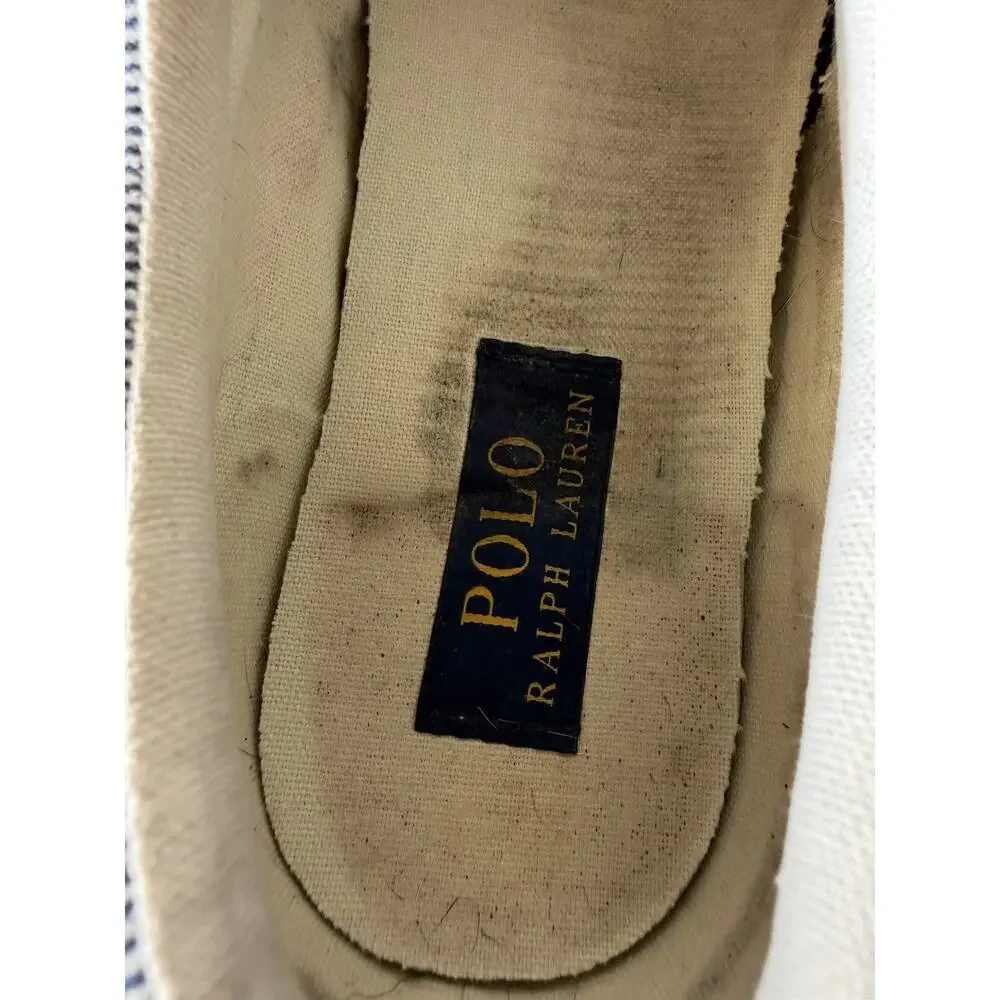 Polo Ralph Lauren Forestmont II Men’s 9D Pinstripe Canvas Low Top Sneakers Navy